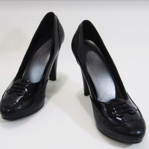 FIONI PATENT LEATHER WING TIP OXFORD PUMPS SZ 7